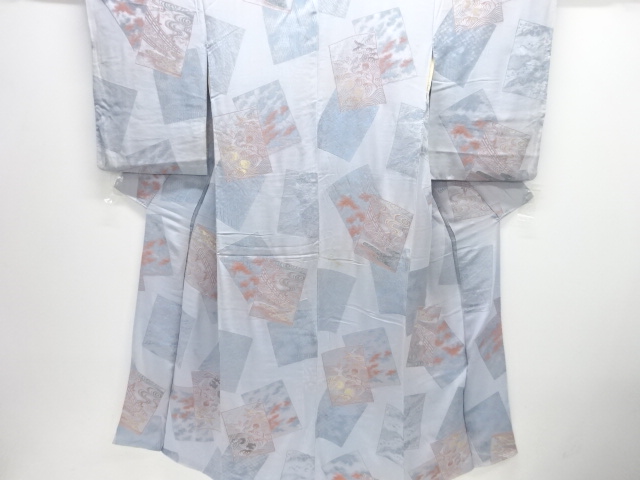 JAPANESE KIMONO / ANTIQUE KIMONO / TAISHO ROMAN STYLE / KINSHA / URUSHI / WOVEN RAGING WAVES